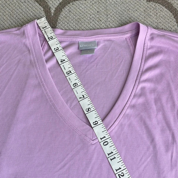 Chico’s lavender Sandwashed Wedge Tee - Picture 7 of 16